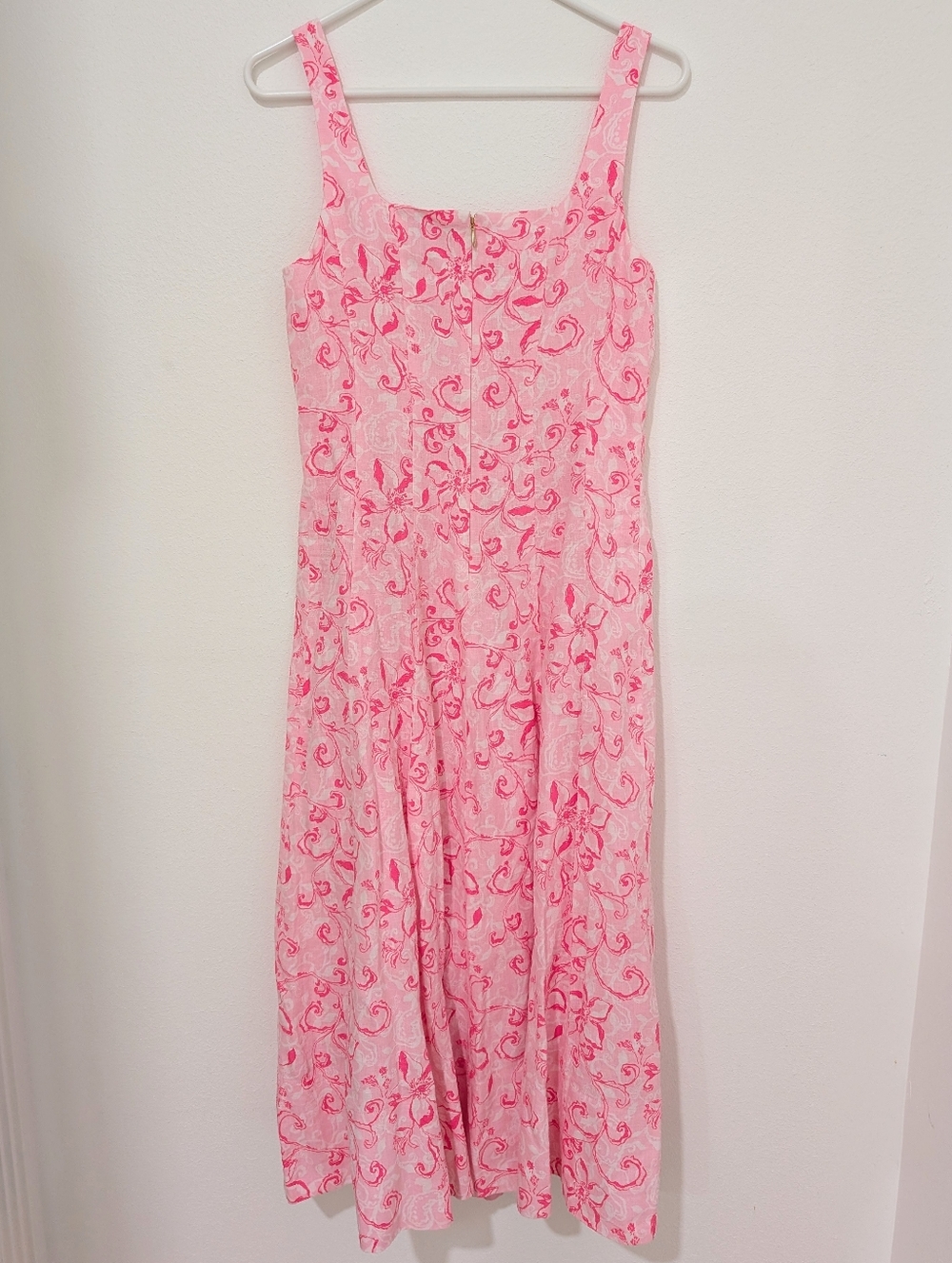 Lilly Pullitzer Conch Shell Pink Calina Linen Midi Dress Flamingle Garden 2 NWT - Picture 8 of 12